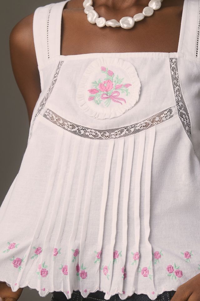 Damson Madder Nancy Rose Linen Cami | Anthropologie