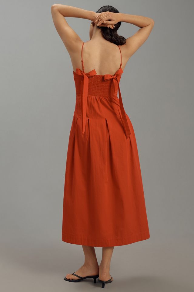 damson madder iris bow midi dress Damson Madder Iris Bow Midi Dress