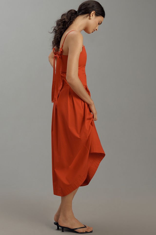 Damson Madder Iris Bow Midi Dress | Anthropologie