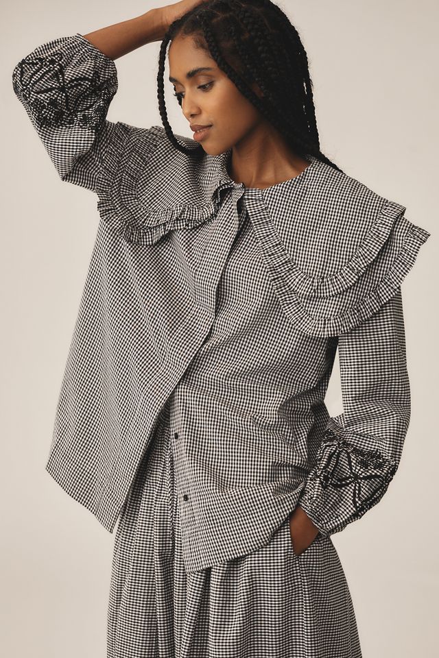 Damson Madder Lois Double-Collar Blouse | Anthropologie