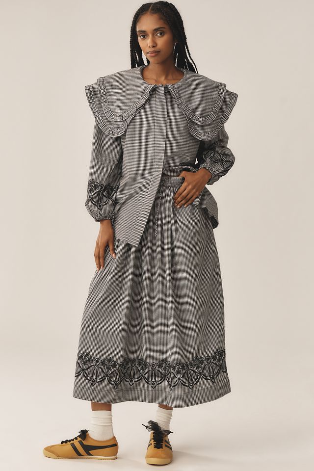 Damson Madder Lois Double-Collar Blouse | Anthropologie