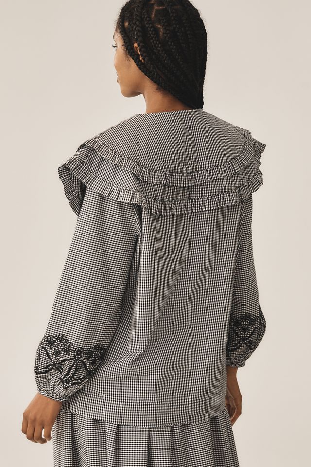 その他 Soor Ploom / Frill collar, bergamot Damson Madder Lois Double-Collar Blouse | Anthropologie