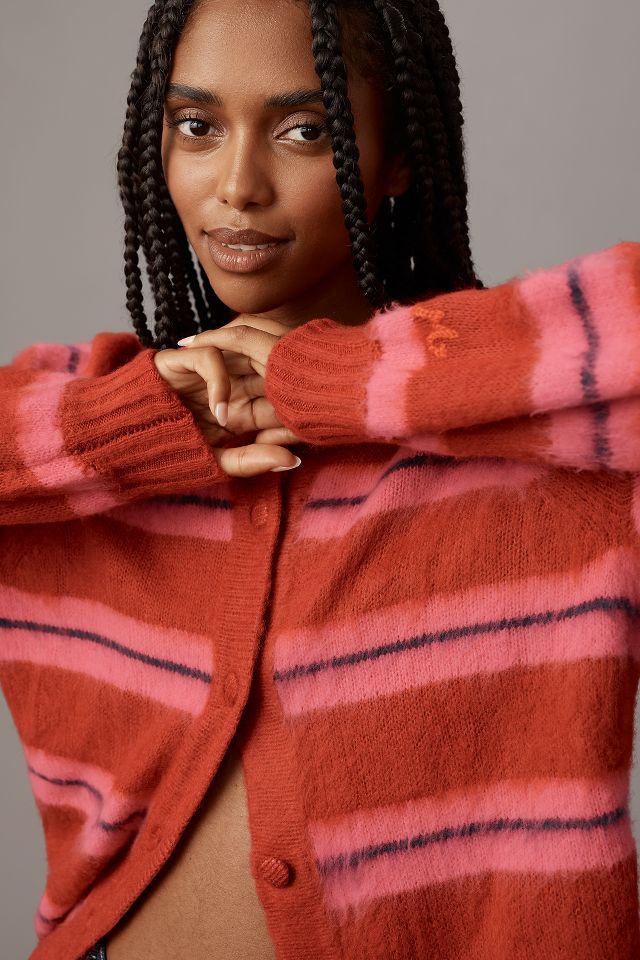cece stripe cardigan - red & pink stripe – Damson Madder