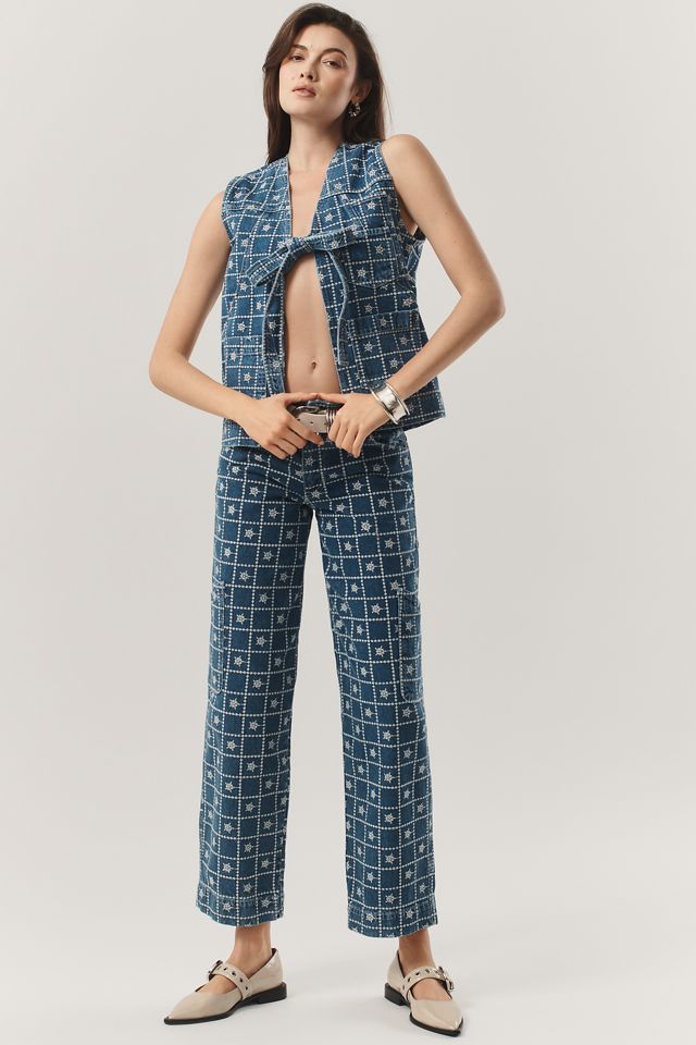 Damson Madder Drew Embroidered Cargo Jeans #1