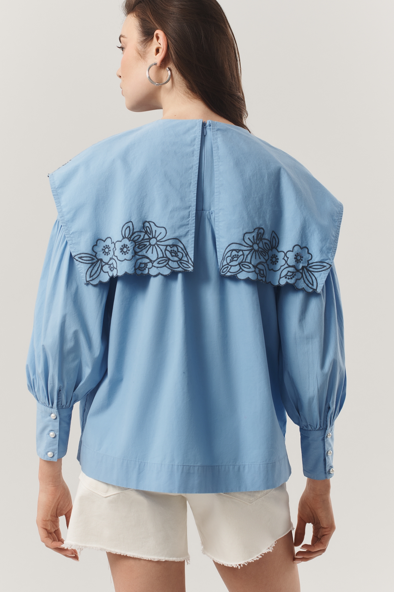 Damson Madder Candy Embroidered Collar Blouse