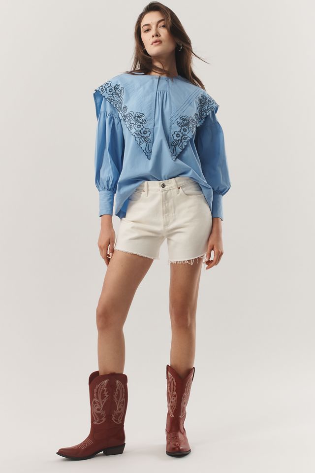 Damson Madder Candy Embroidered Collar Blouse | Anthropologie