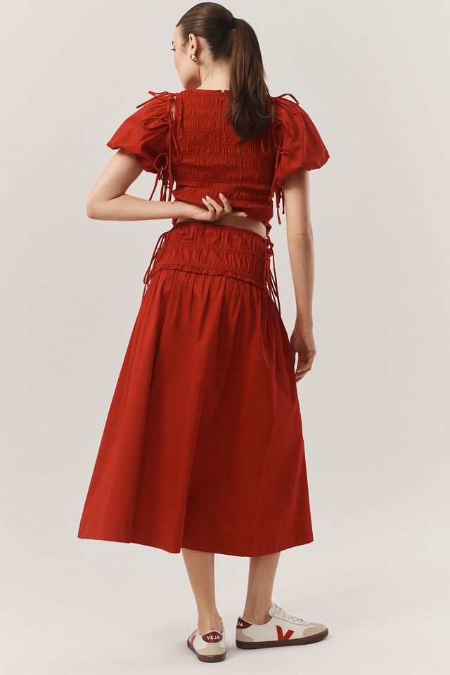 Damson Madder Charlotte Drop-Waist Midi Skirt #4