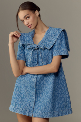 想像を超えての Goldie Madder Damson Denim Anthropologie | Dress Mini Swing ワンピース