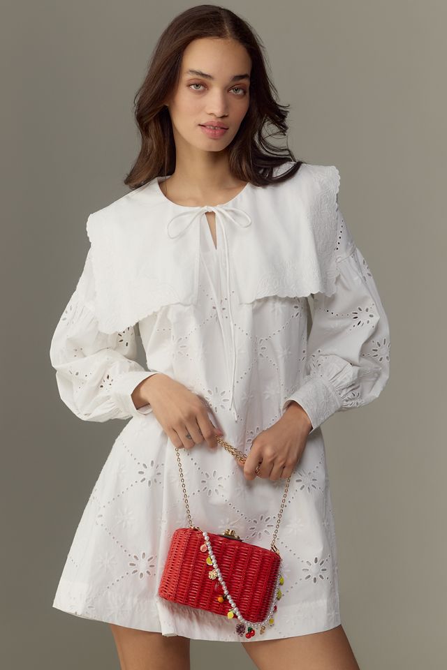 Damson Madder Cassidy Long-Sleeve Eyelet Mini Dress #3