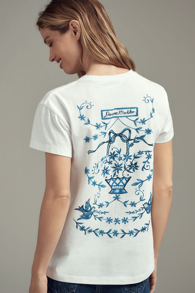 Damson Madder Floral Basket Shrunken Graphic Tee #1