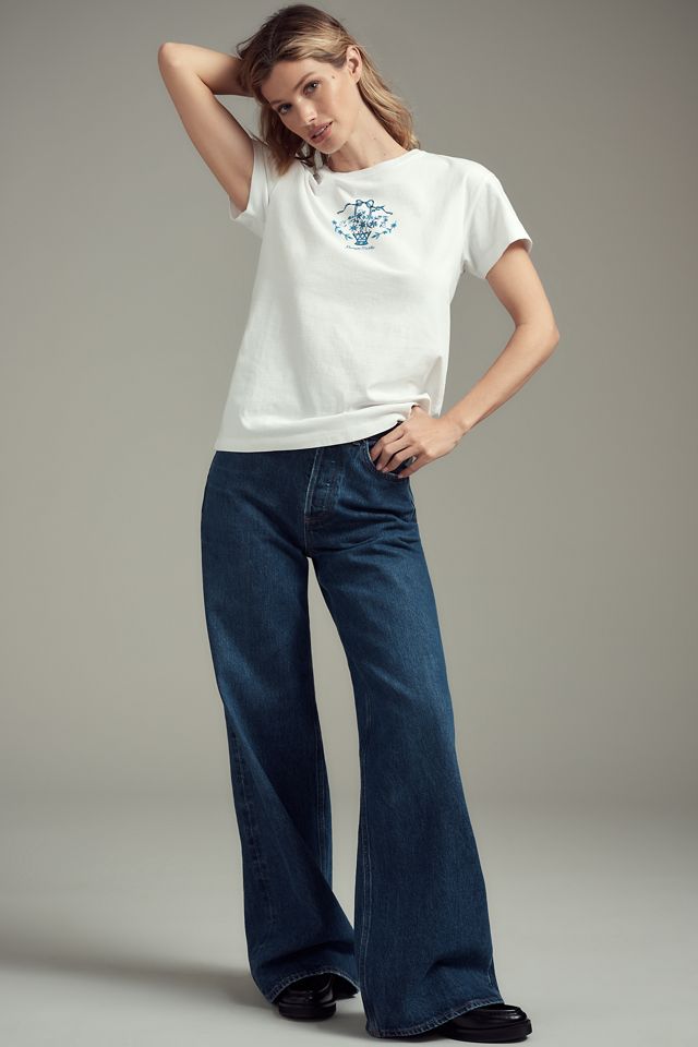 Damson Madder Floral Basket Shrunken Graphic Tee #3