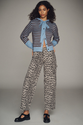 DAMSON MADDER DREW LEOPARD CARGO JEANS 
