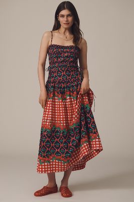 Damson Madder Kelia Sleeveless Midi Dress In Blue