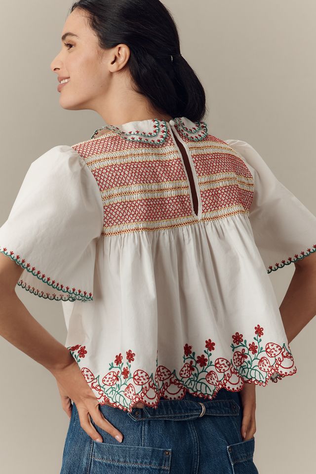 Damson Madder Andy Embroidered Blouse #1