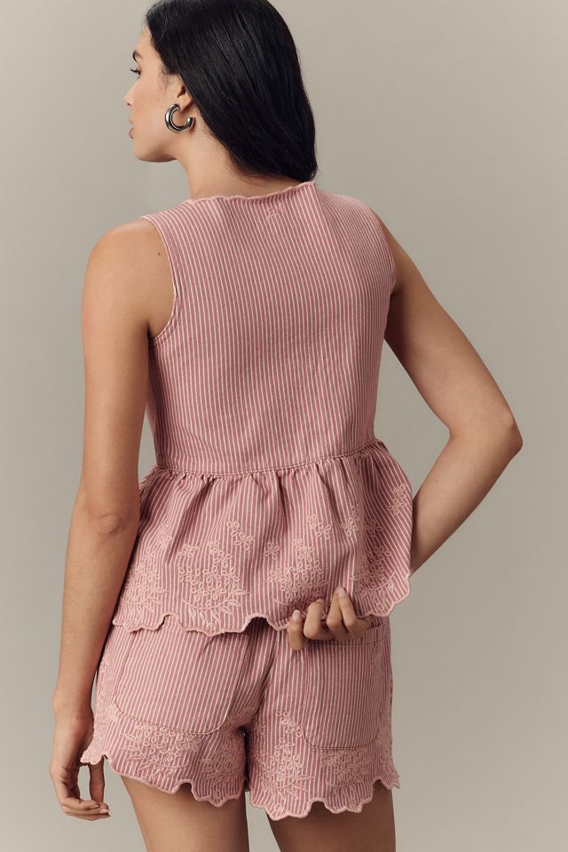 Damson Madder Lana Embroidered Peplum Top #2
