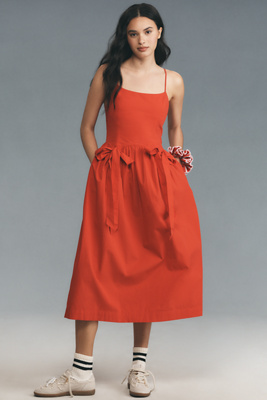 DAMSON MADDER PENELOPE APRON MIDI DRESS 