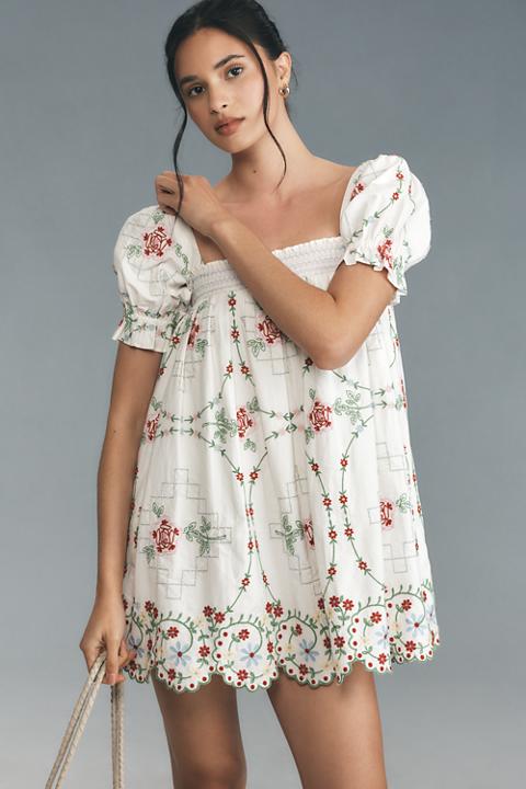 Damson Madder Lulu Embroidered Mini Dress