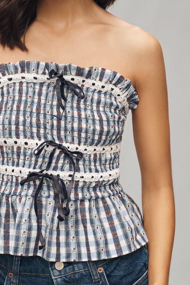Damson Madder Katya Shirred Gingham Cami #3