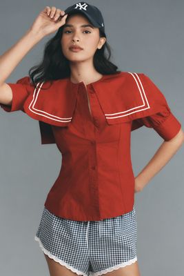 Damson Madder Elise Long-Sleeve Sailor Blouse | Neiman Marcus