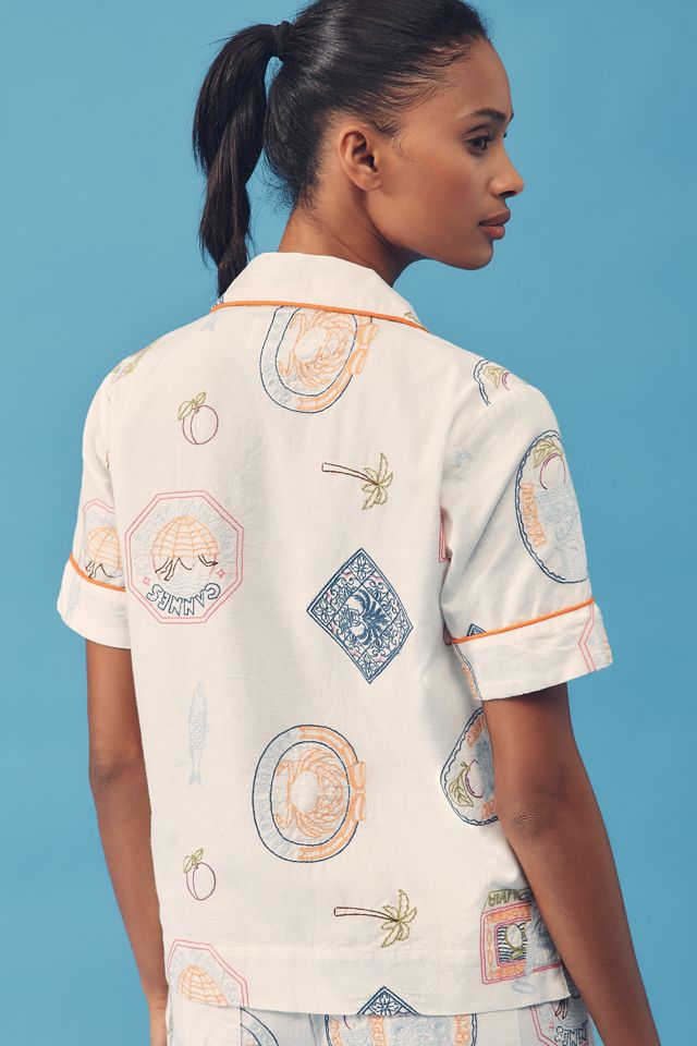 Damson Madder Chlo Linen Blend Short-Sleeve Buttondown Shirt #1