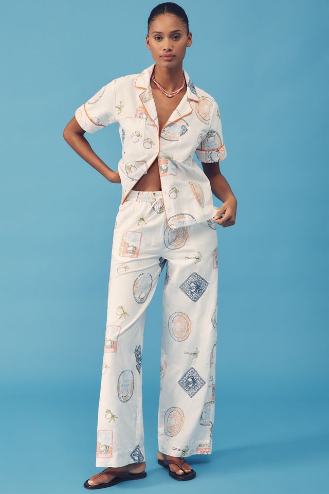 Damson Madder Chlo Linen Blend Short-Sleeve Buttondown Shirt #2