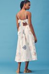 Damson Madder Peaches Embroidered Apron Midi Dress