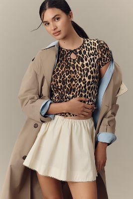 DAMSON MADDER MARNIE SHORT-SLEEVE POINTELLE TEE 