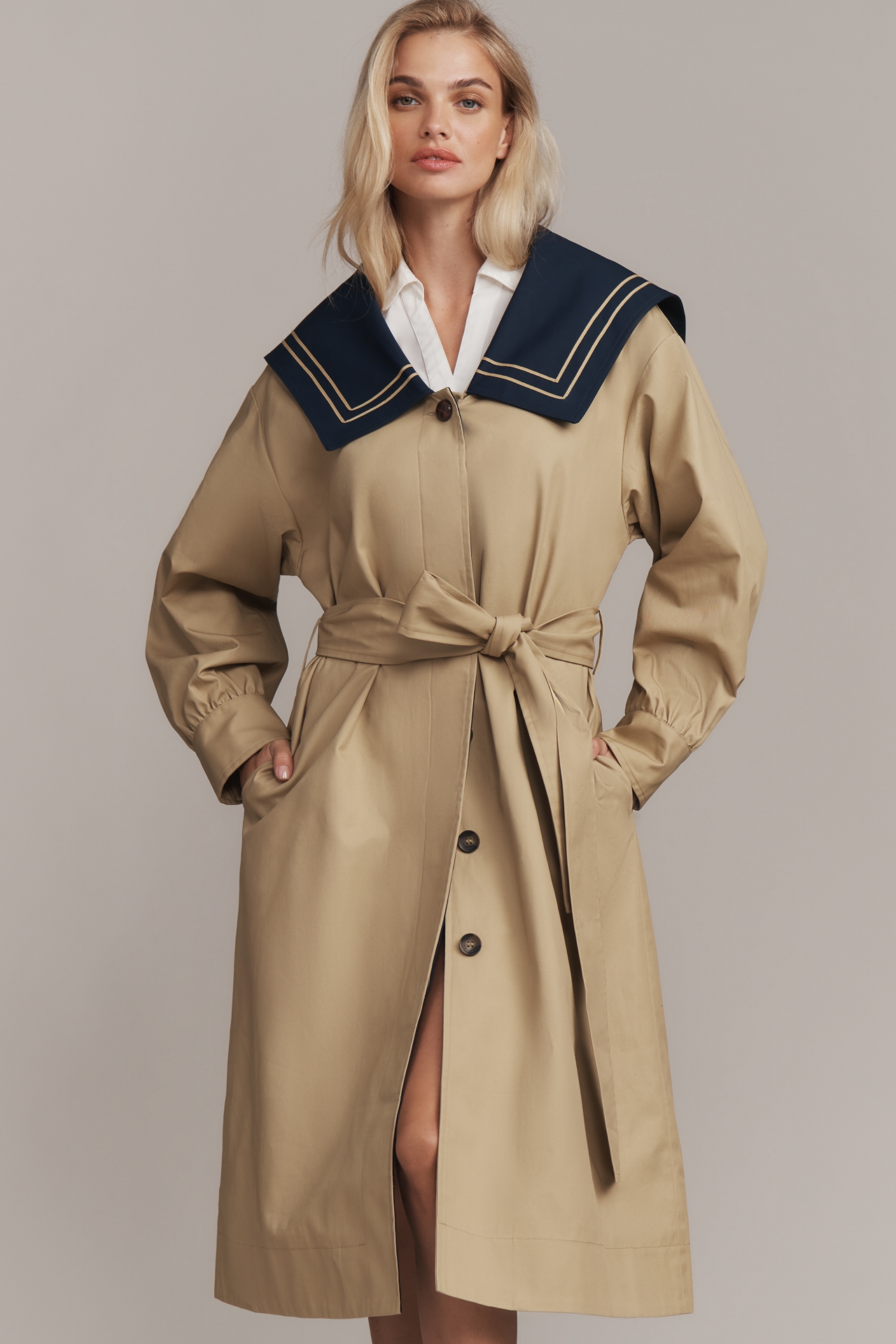 Damson Madder Ella Sailor Trench Coat
