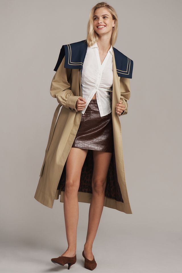 Damson Madder Ella Sailor Trench Coat #1