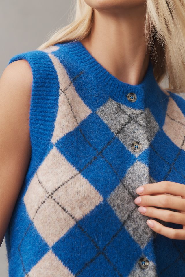 Damson Madder Aggie Argyle Knit Vest #3