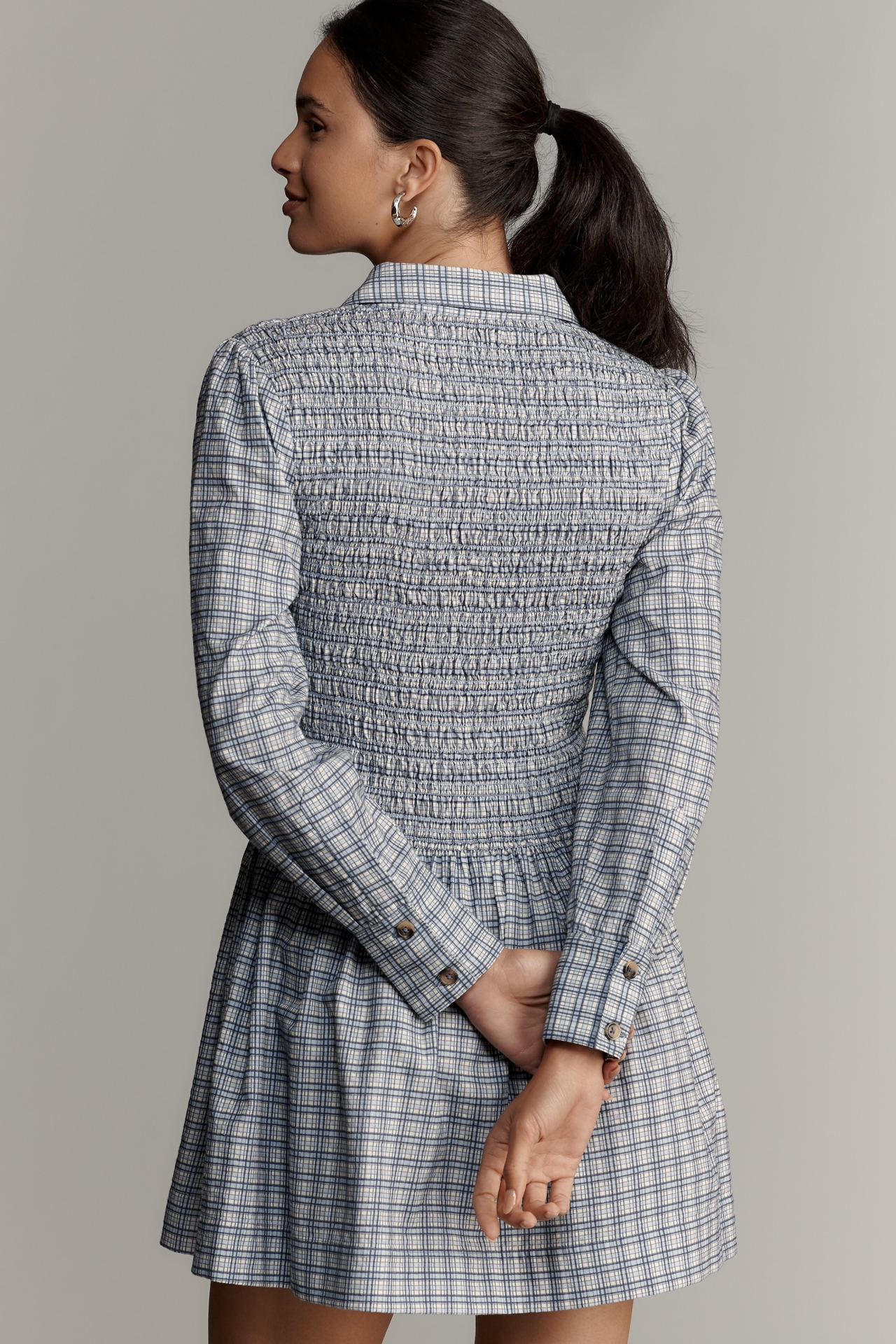 Damson Madder Bora Shirred Mini Dress