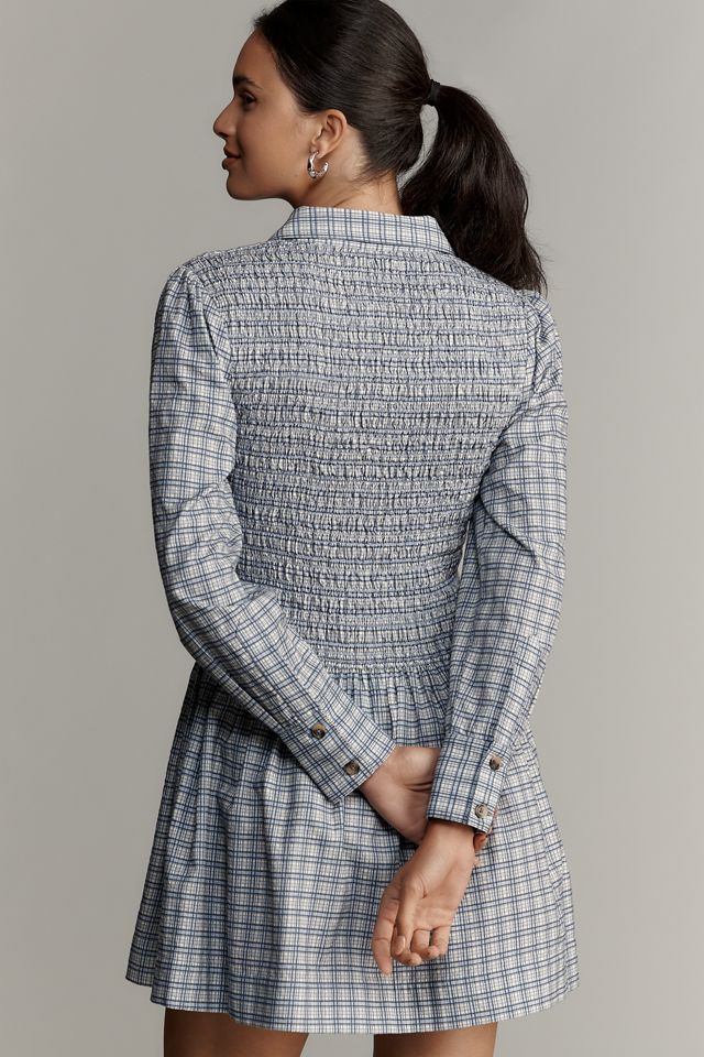 Damson Madder Bora Shirred Mini Dress