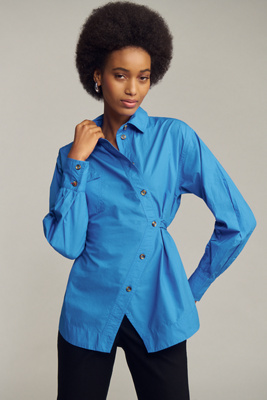 Damson Madder Lux Asymmetric Buttondown Shirt | Anthropologie