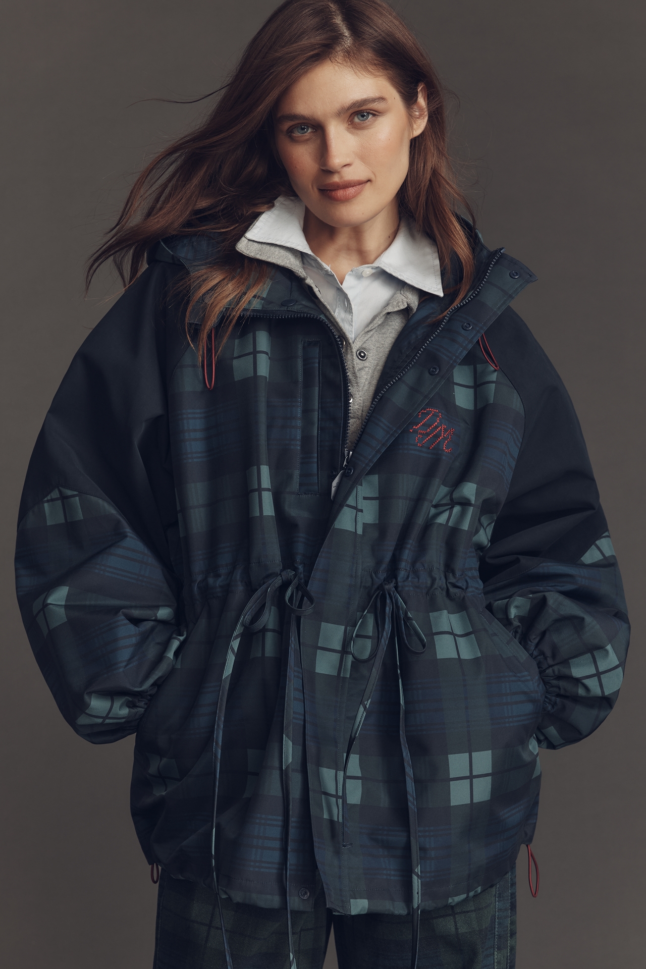 Damson Madder Liu Plaid Raincoat