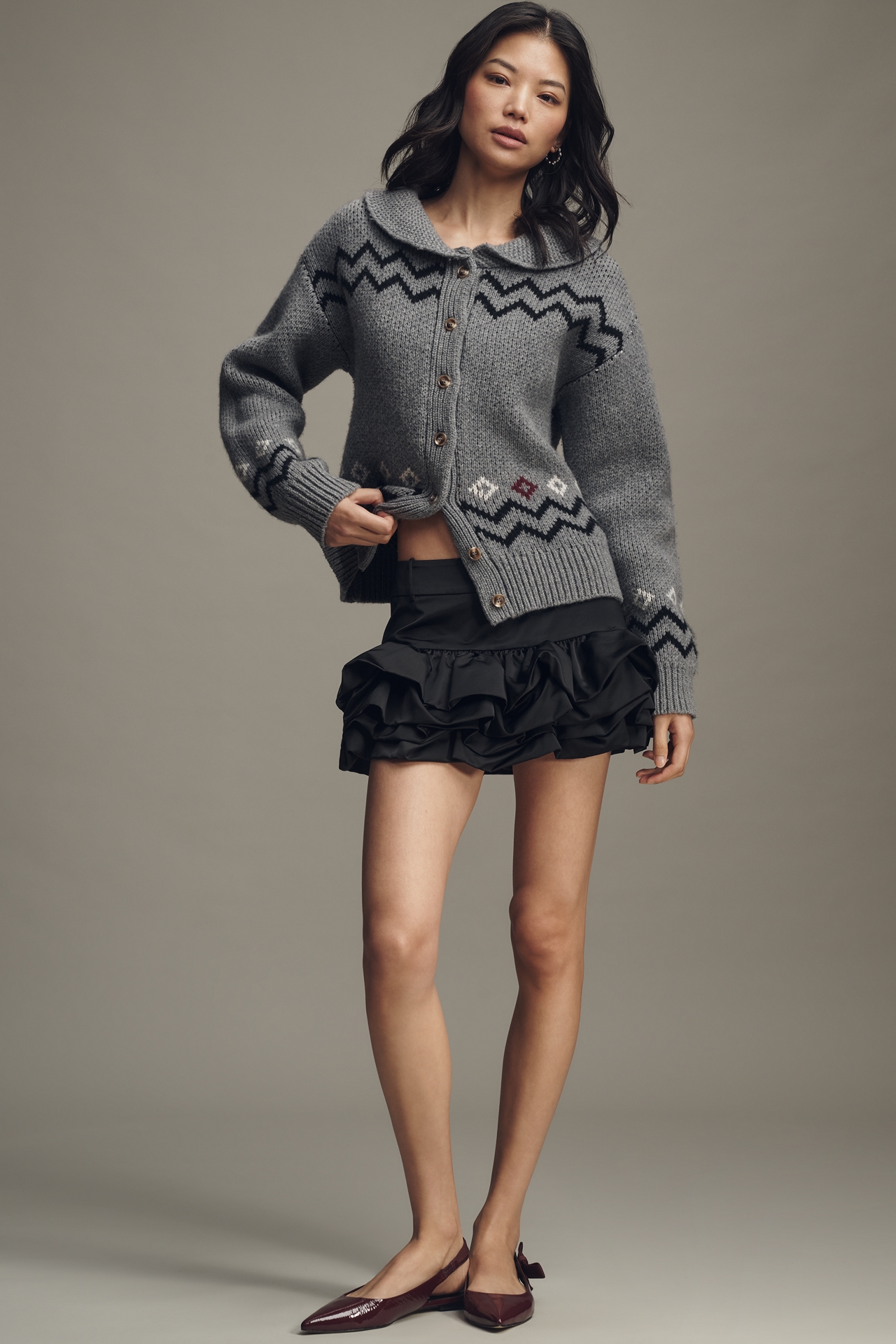 Damson Madder Cecily Wool Cardigan Sweater