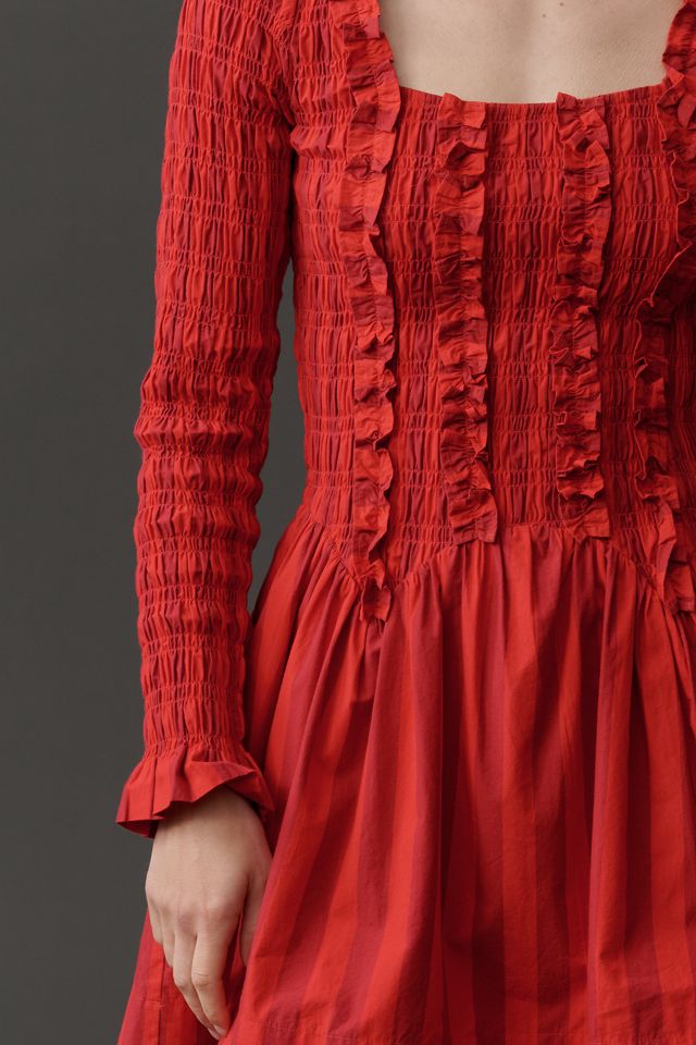 Damson Madder Raphaela Long-Sleeve Ruffle Mini Dress #1