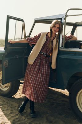 Damson Madder Sienna Smocked Midi Dress
