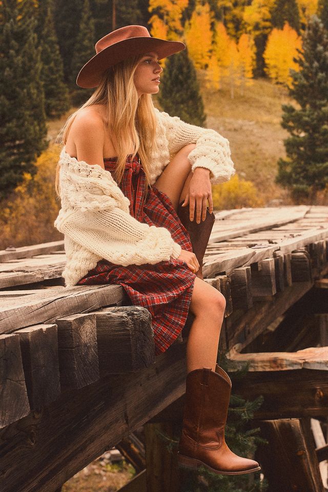 Damson Madder Mia Shirred Plaid Midi Dress #1