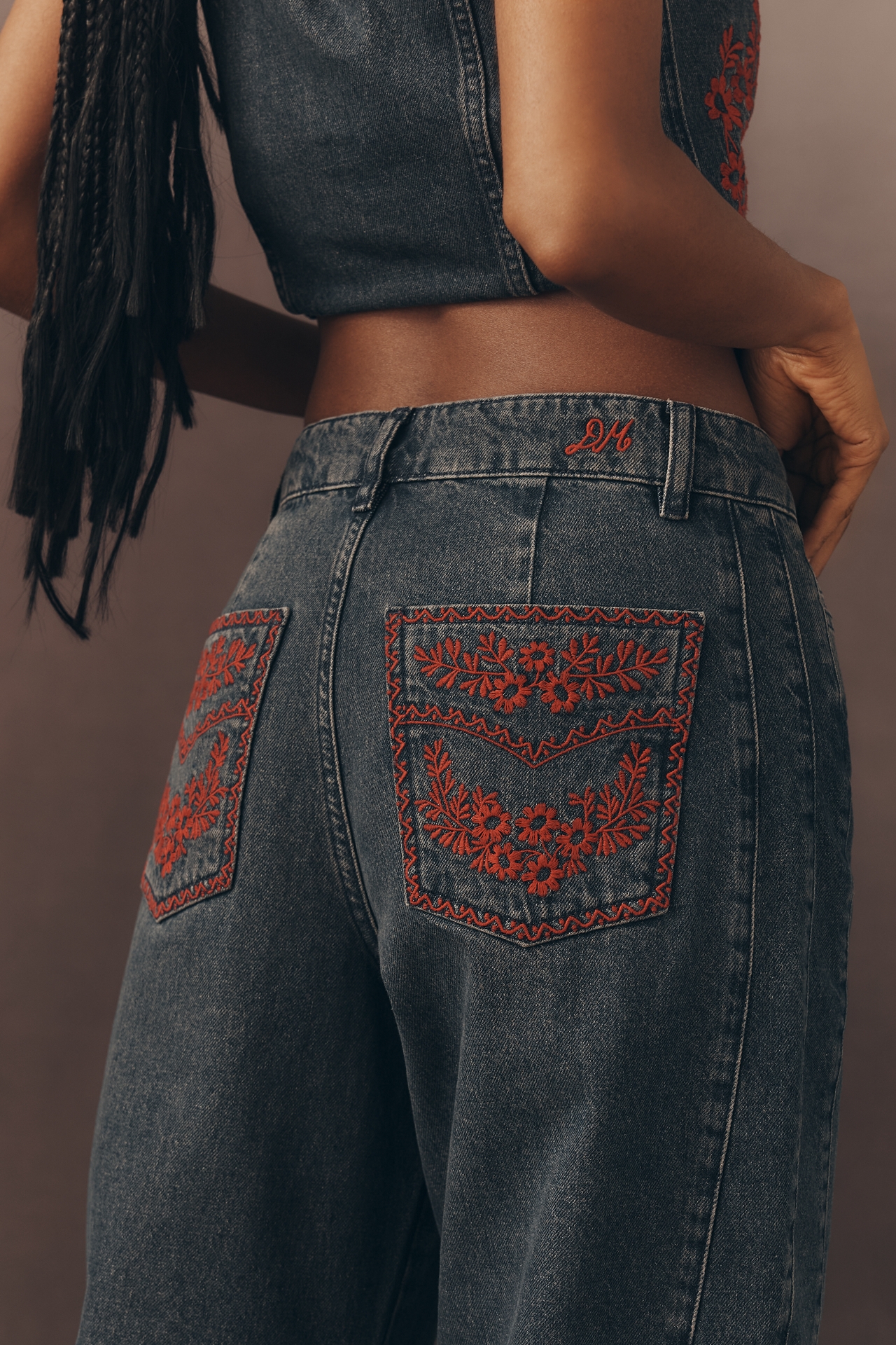 Damson Madder Neve High-Rise Straight-Leg Jeans