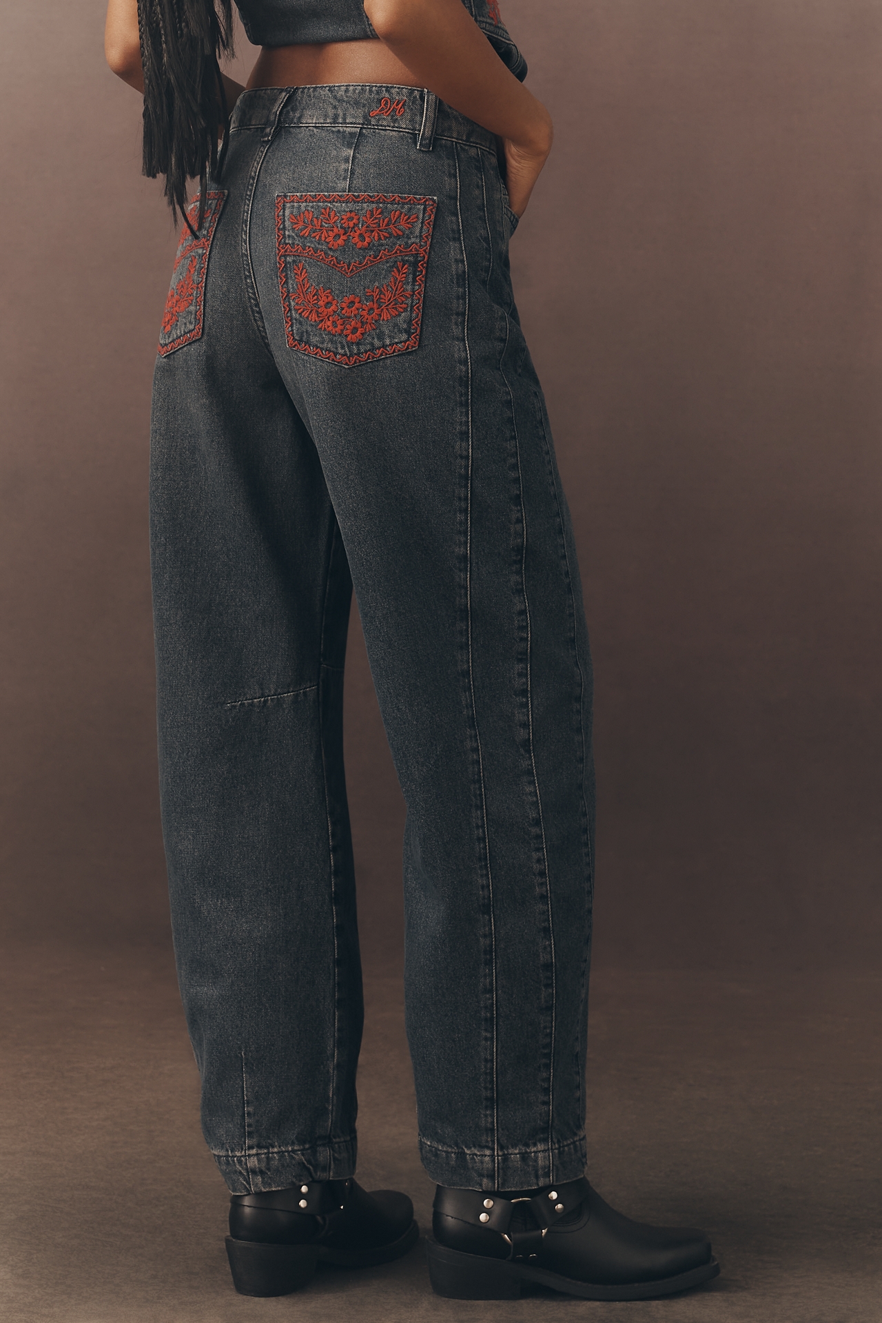 Damson Madder Neve High-Rise Straight-Leg Jeans