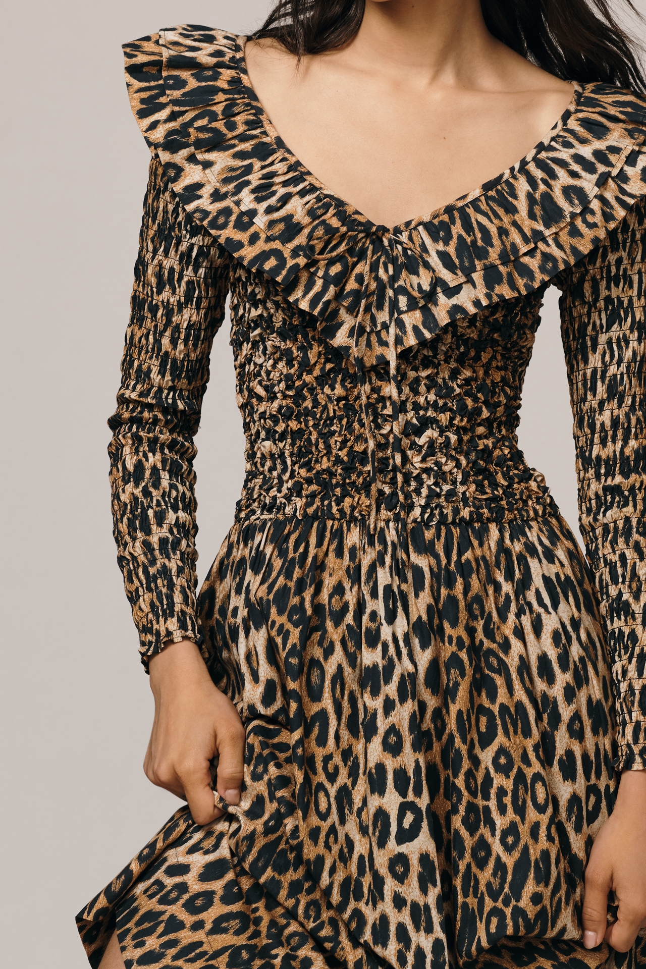 Damson Madder Harper Shirred Midi Dress