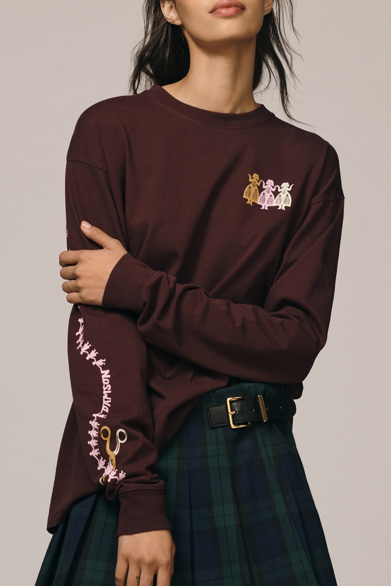 Damson Madder Paper Dolls Long-Sleeve Graphic Tee