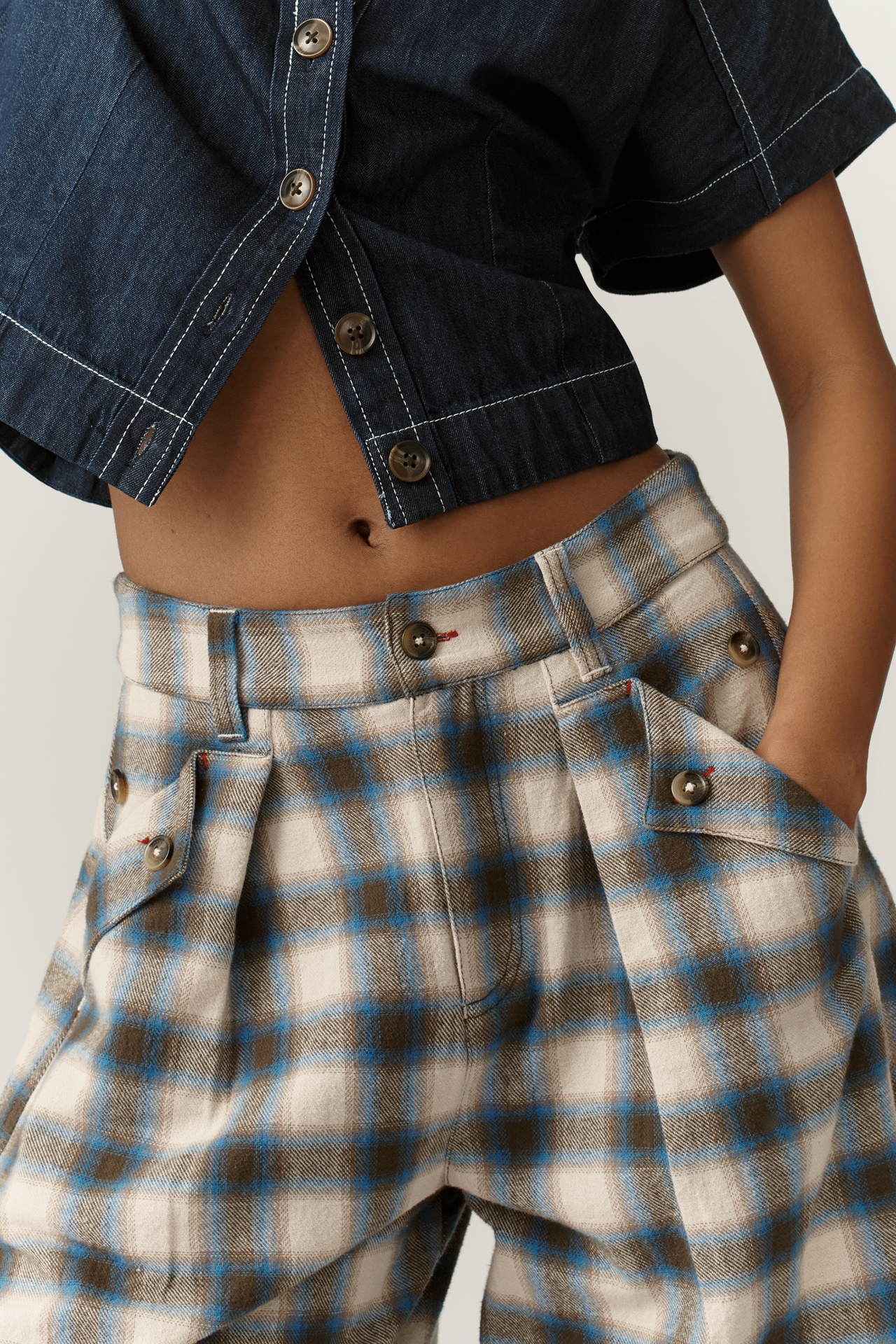 Damson Madder Mara Wide-Leg Organic Cotton Trouser Pants