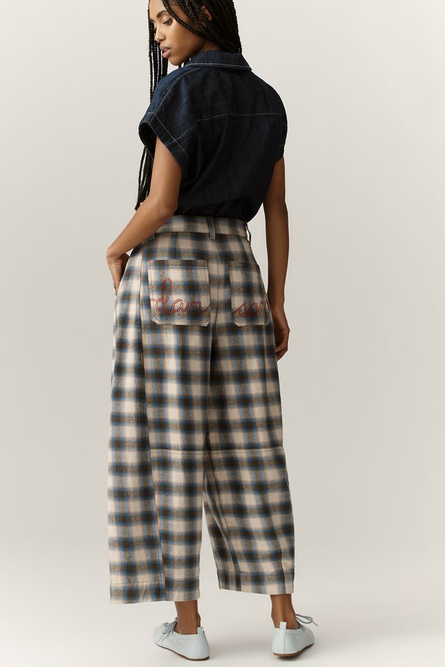 Damson Madder Mara Wide-Leg Organic Cotton Trouser Pants #4