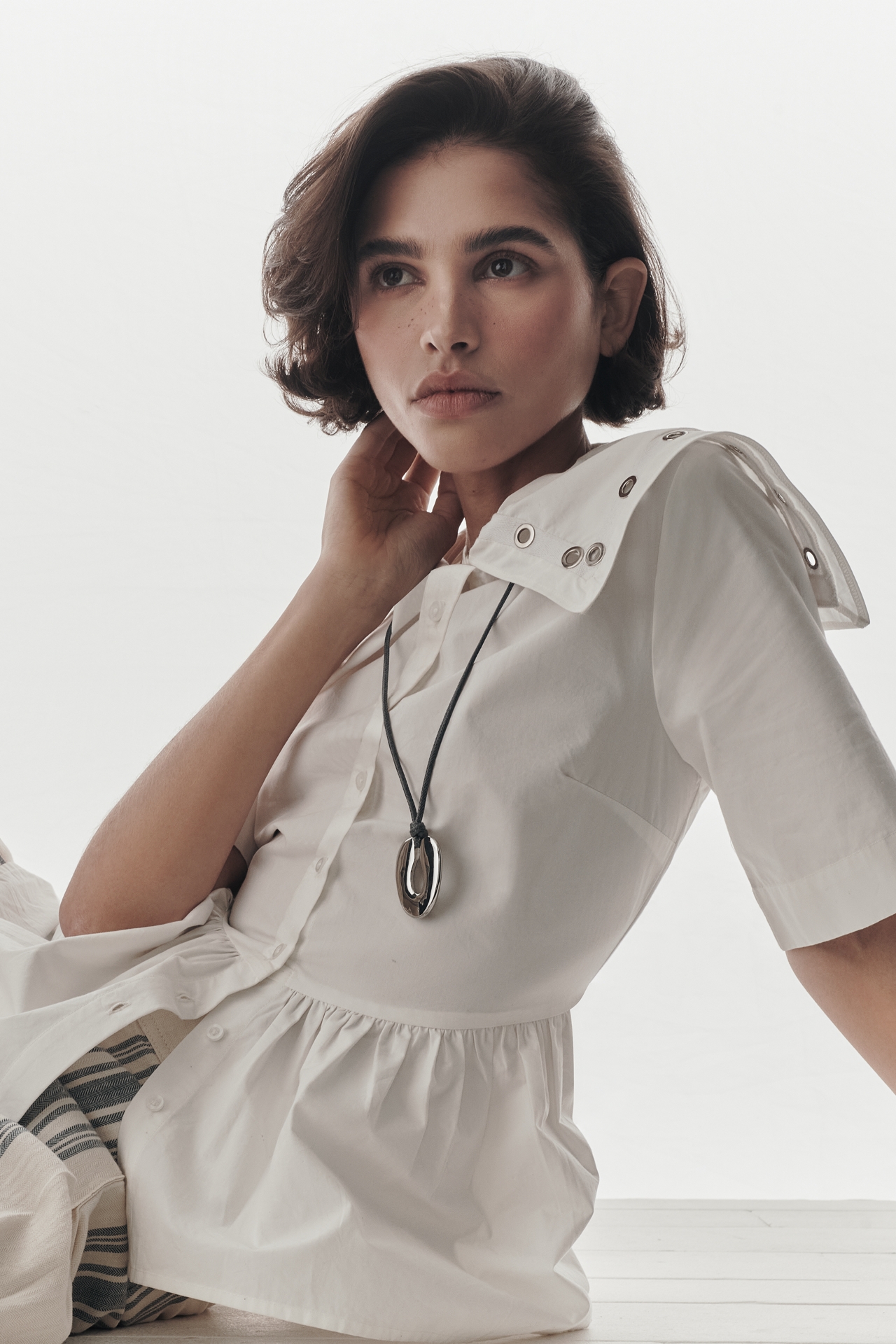 Damson Madder Cyrus Eyelet Organic Cotton Blouse