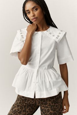Damson Madder Cyrus Eyelet Organic Cotton Blouse