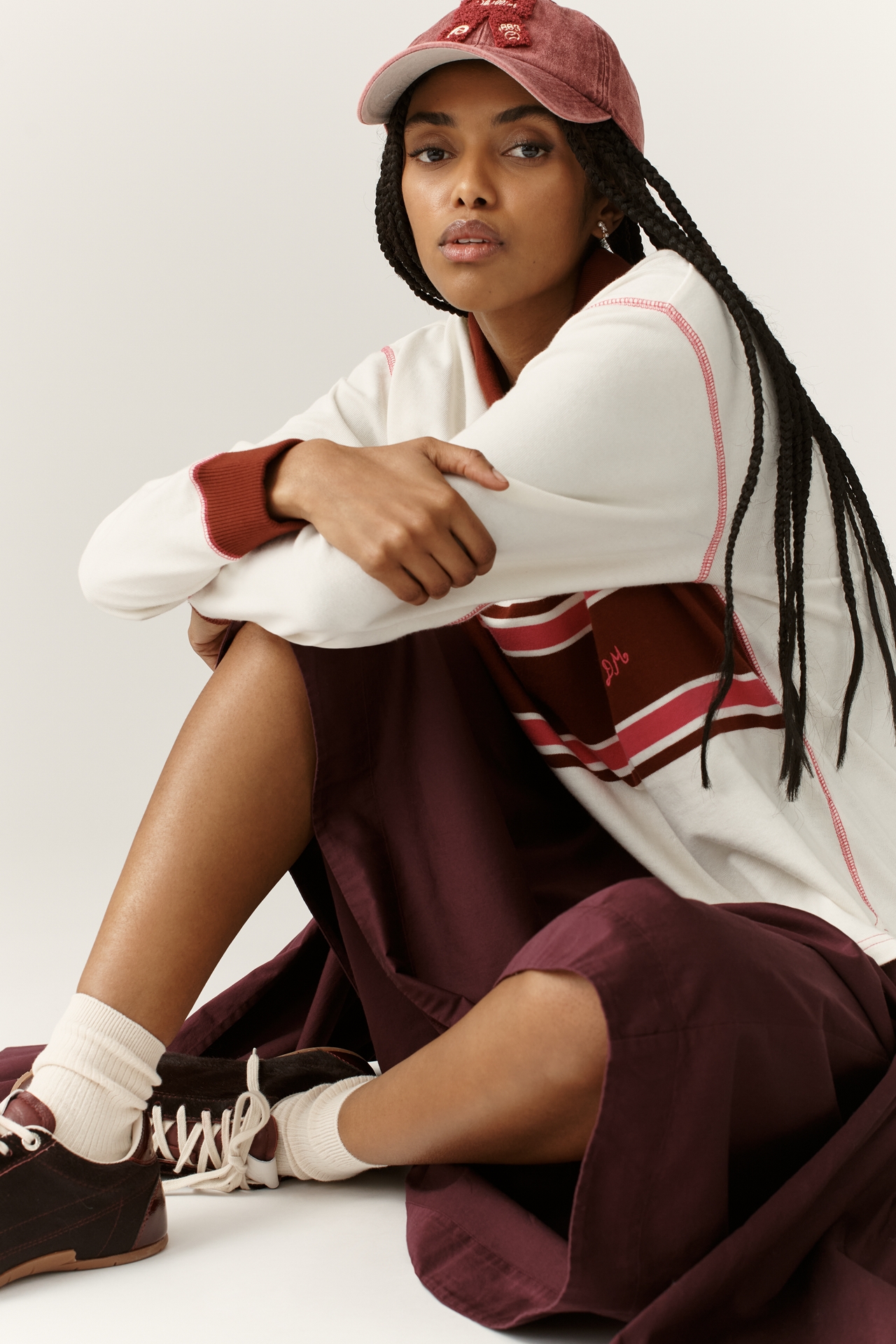 Damson Madder Olina Long-Sleeve Organic Cotton Pullover