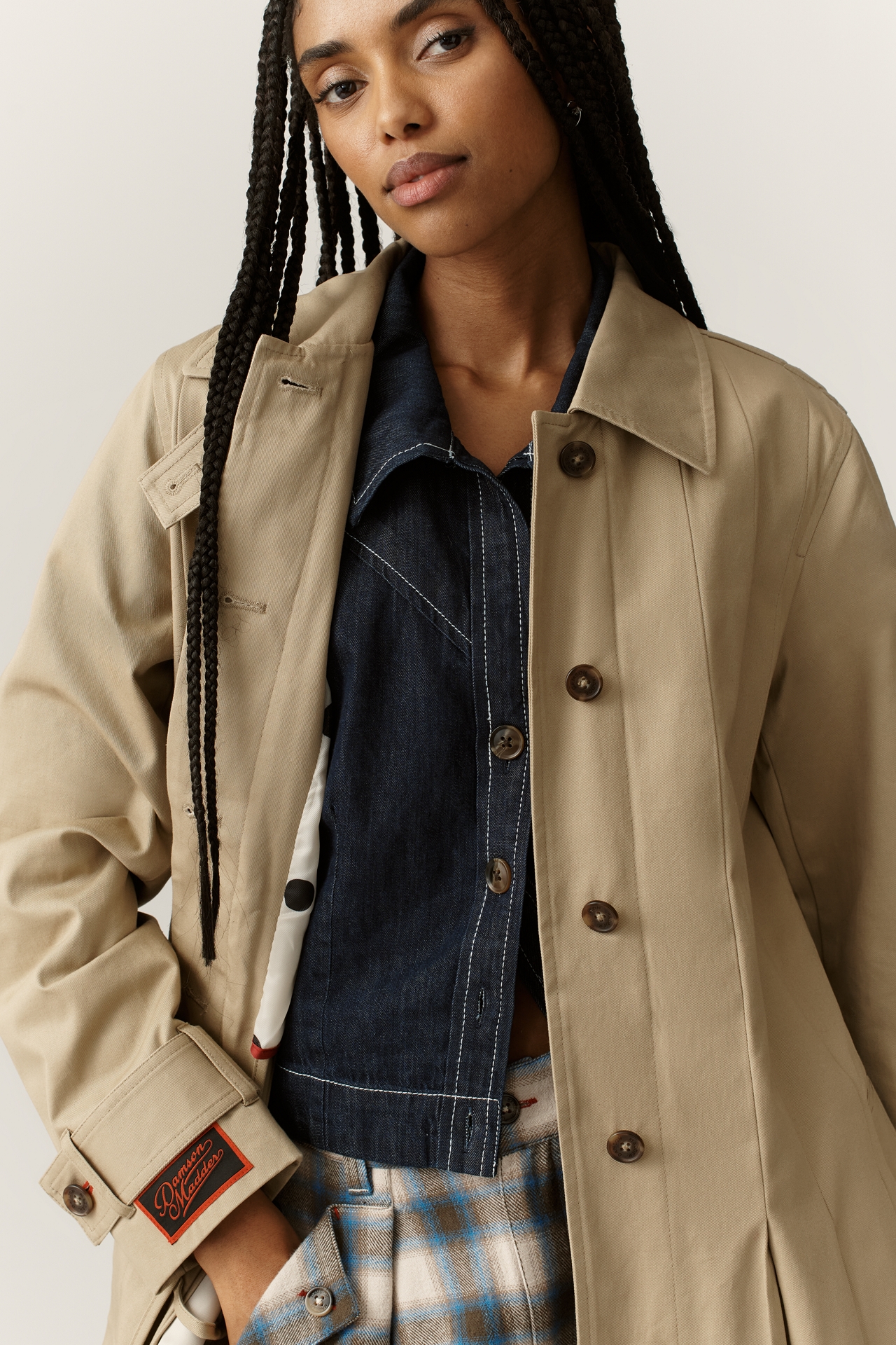 Damson Madder Sofia Pleated Trench Coat