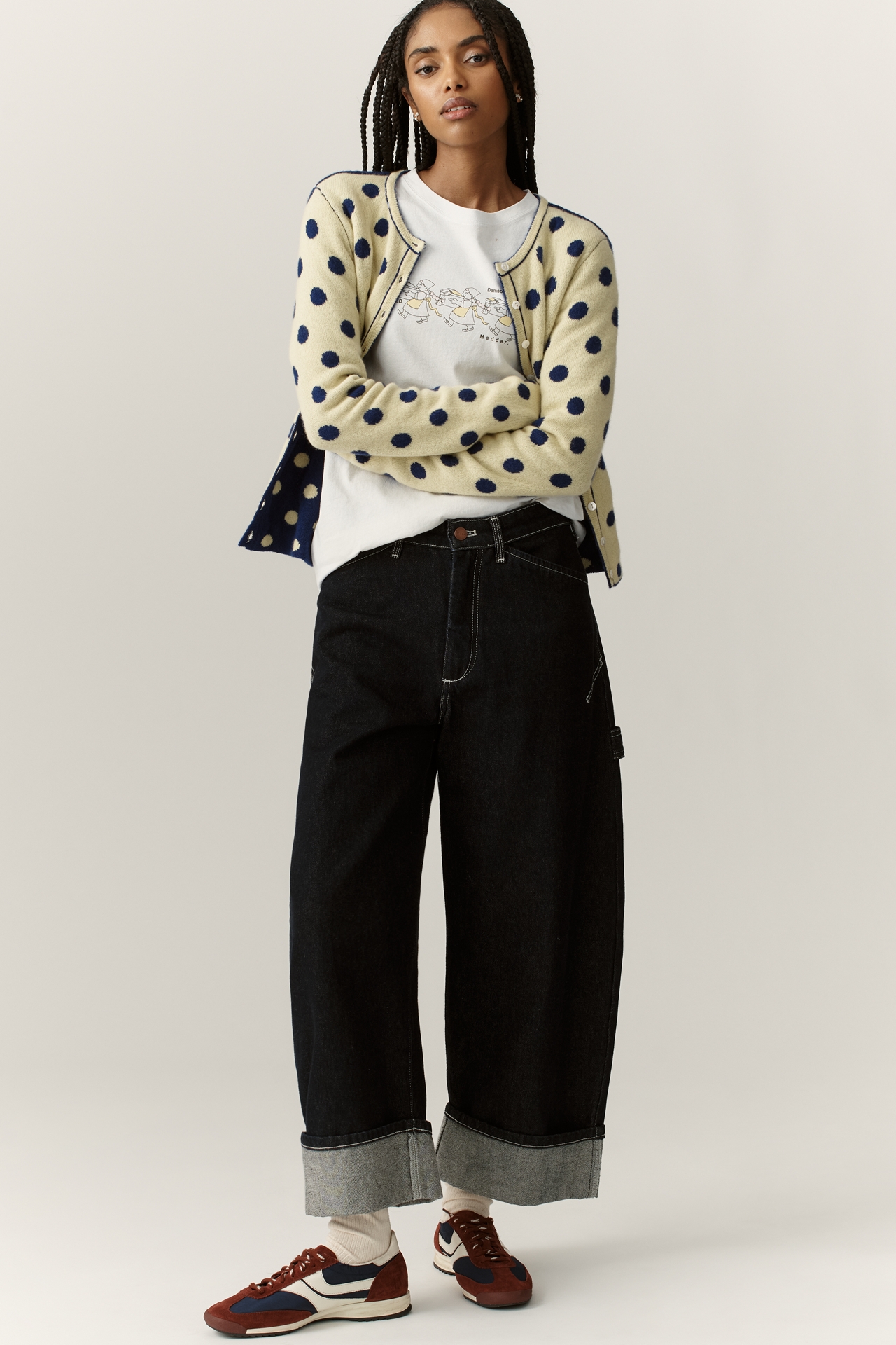 Damson Madder Tabitha Wool Reversible Cardigan Sweater