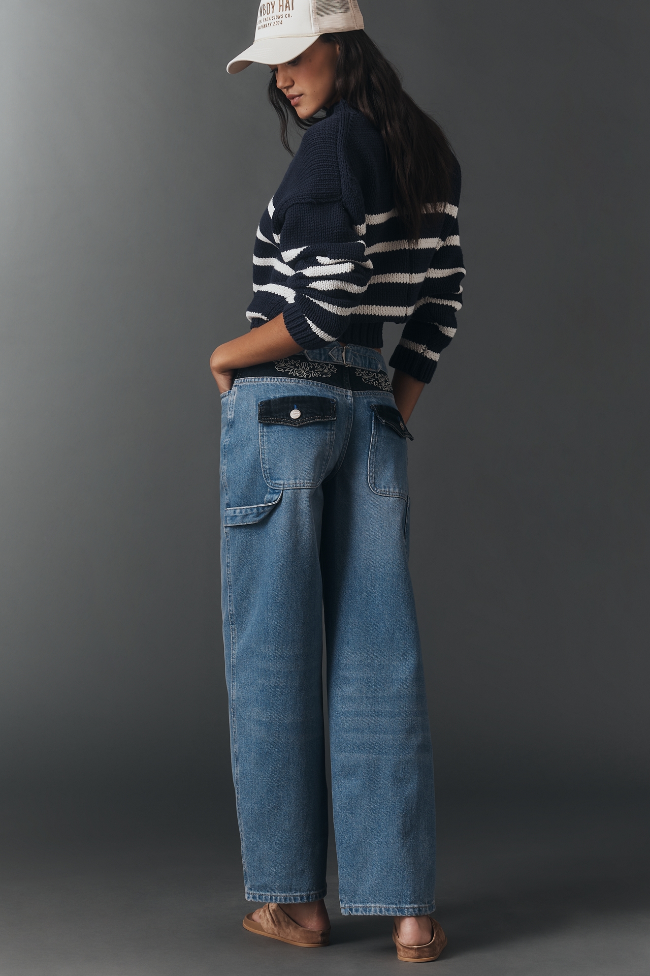 Damson Madder Drew High-Rise Wide-Leg Organic Cotton Jeans